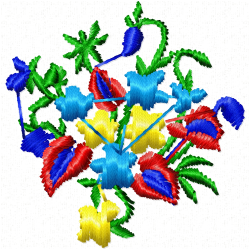 Flowers And Tree Embroidery Design 9